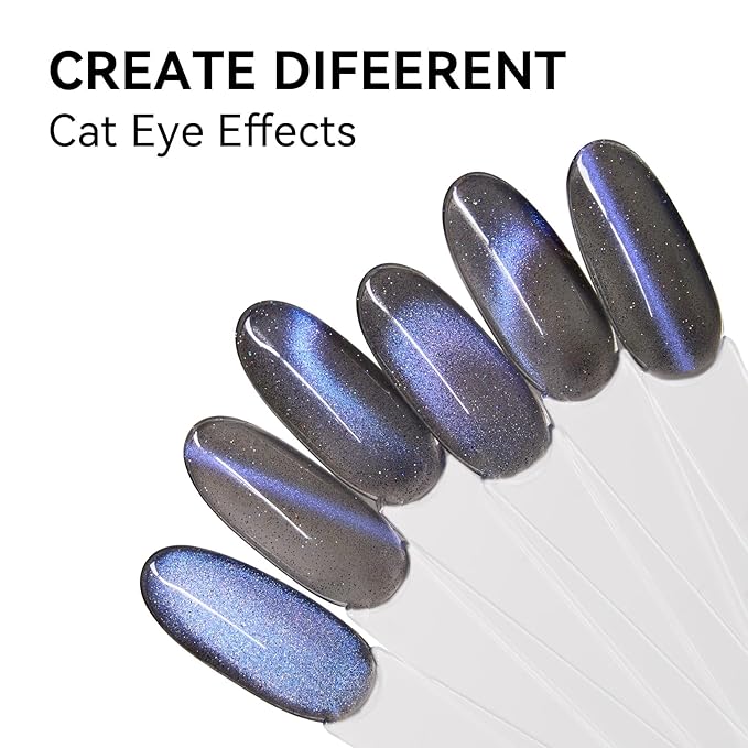MAYCHAO 15ML Nebula Glow Cat Eye Gel Nail Polish 1Pc Galaxy Cat Eye Gel Polish with Magnet Soak off Holographic Magnetic Nail Polish for Nail Art Manicure Salon DIY at Home, 0.5 OZ