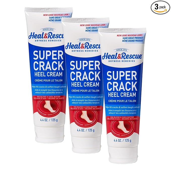PROFOOT Heel Rescue Super Crack Foot Cream, Concentrated AHA Blend & Shea Butter, Moisturizes, Exfoliates, Softens & Aids Cracked Heel Repair, 4.4 Ounce (Pack of 3)