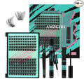 AMZGIRL LASH Midnight DIY Lash Extension Kit, 144 pcs Eyelash Clusters Kit Lash Bond and Seal, Lash Glue Remover and Applicator for Individual False Eyelashes Kit Lash Extensions(D-Mix 8-16mm Kit)