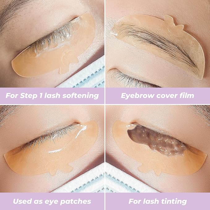 PERMANIA Lash Lift Pads Softening, 2Pcs Professional Korean Lash Lift Ultra Thin Eyebrow Covering Film (Orange)