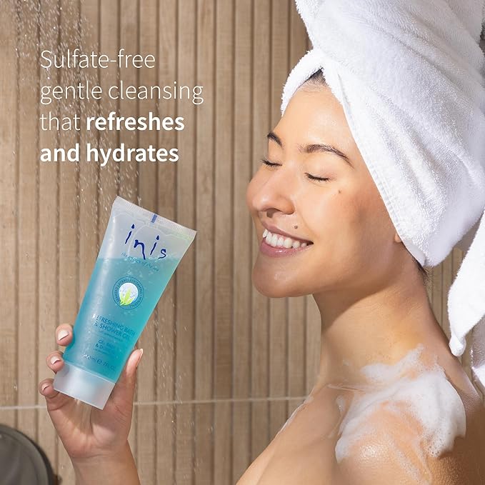 Inis the Energy of the Sea - Refreshing Bath and Shower Gel, Body Wash for Women and Men, Sulfate Free Body Wash with Seaweed and Sea Minerals, Clean Ocean Fresh Scent, 7 fl oz