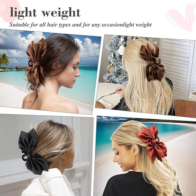 Bow Claw Clips Hair Clips Big Hair Bows for Women Butterfly Styling Large Hair Clips for Thick Hair for Girls Hair Accessories for Teen 3PC