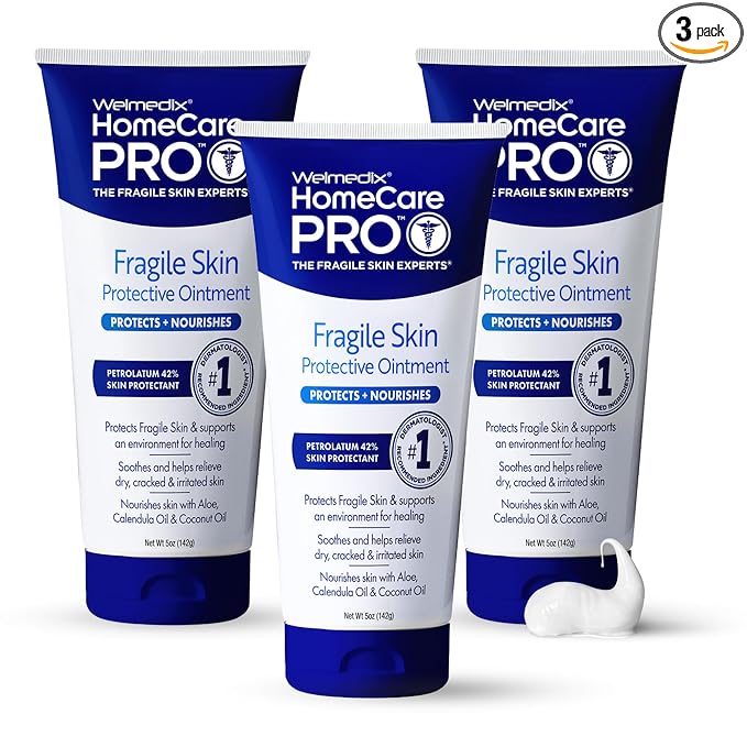 Welmedix Healing Ointment for Dry Skin - Skin Protection Barrier Cream & Moisturizer for Very Dry, Cracked Skin - Hospital Grade Intensive Healing Ointment - 5oz Tubes, Pack of 3