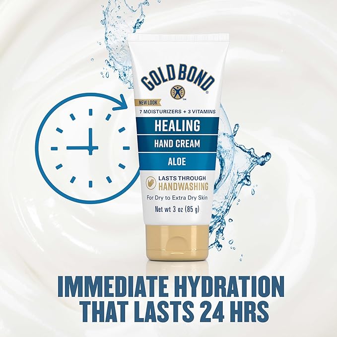 Gold Bond Healing Hand Cream, 3 oz., With Aloe, Moisture That Lasts Through Handwashing, Pack of 6