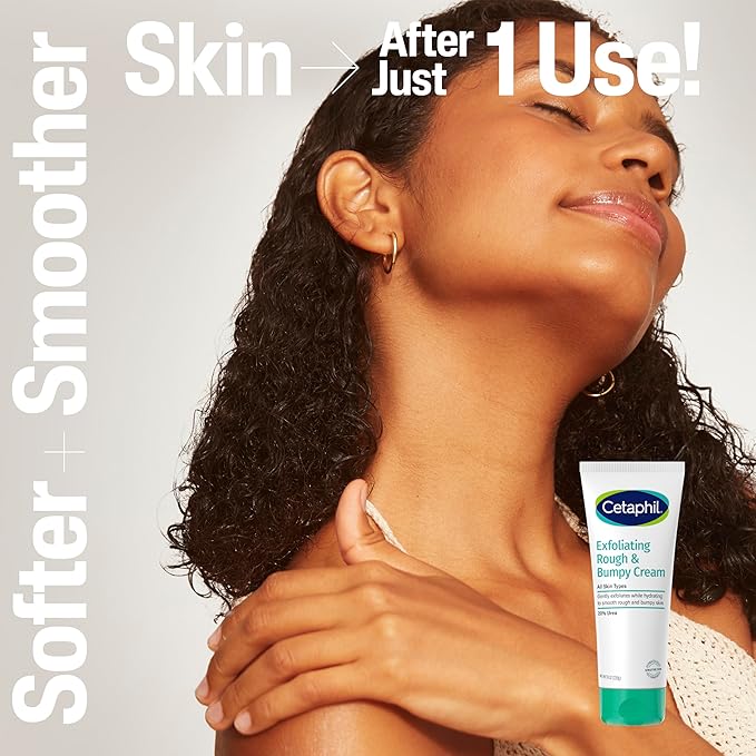 Cetaphil Exfoliating Rough & Bumpy Cream, Lightweight Cream for All Skin Types, 8 oz Tube, 20% Urea, Gently Exfoliates, Refines Skin Texture, Dermatologist Recommended Brand (Pack of 12)
