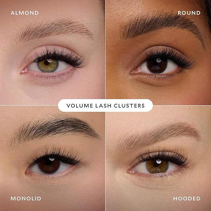 Velour-Xtensions™ Lash Clusters, 18 Individual Cluster Eyelash Extensions, Lightweight & Fluffy Lash Extensions, Soft & Comfortable Eyelash Clusters, Natural Lashes All Eye Shapes (Volume)