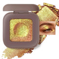 Noerrors Duochrome Yellow Green Glitter Eyeshadow Palette, Holographic Multichrome Creamy Shimmer Eye Shadow, Color Shift Diamond Sparkle Inner Corner Eye Highlighter Fairy Makeup for Party Concert#08
