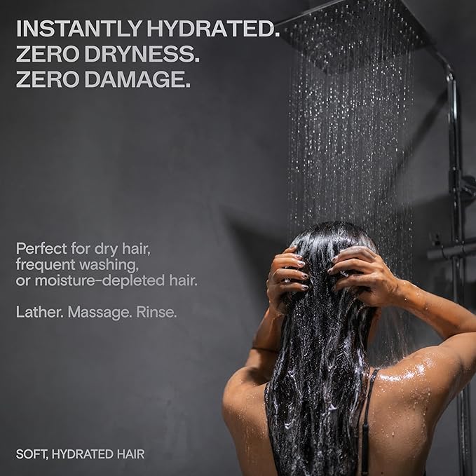 Korean Hydrating Shampoo for Dry Damaged Color Treated Hair - Moisturizing Shampoo for Sensitive Scalp, Rice Water, Probiotics, Argan Oil, Hyaluronic Acid, Curly, Wavy, Sulfate Free, Color Safe