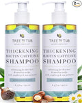 Tree To Tub Biotin Fine Hair Thickening Shampoo for Thicker, Fuller Volume - Gentle Volumizing Sulfate Free Argan Oil Shampoo for Women & Men w/Caffeine, Organic Saw Palmetto, All Natural Tea Tree