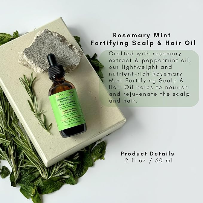 OLIVIA CARE Rosemary Oil for Hair Growth - Rosemary Oil & Mint Oil with Biotin, Fortifying Scalp and Hair Treatment to Aid Hair Growth, Made in USA.