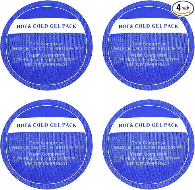 Ice Eye Patches for Puffy Eyes, Cooling Medical Eye Patch Pad Gel Pack Cover Eyepatch Cold Hot Therapy Eye Bags Dark Circles After Surgery Adult Kid (S 4PCS)