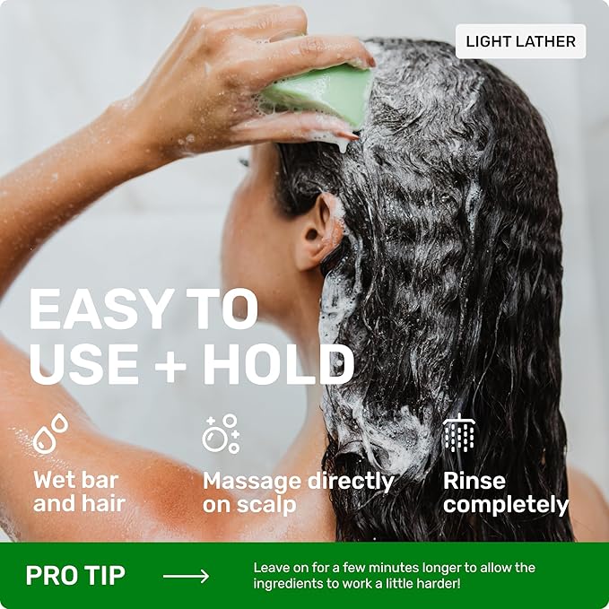 Ethique Rosemary & Amino Acids Strengthening Anti-Thinning Shampoo Bar – For Thicker & Fuller-Looking Hair - Plastic-Free, Vegan, Cruelty-Free, Color-Safe. 3.88 oz