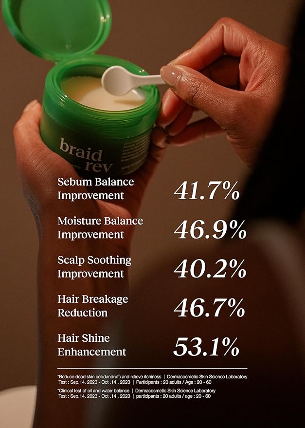 Bephor Braid Rev Scalp Sleeping Oil Balm, Korean Scalp Treatment, Balm-to-Oil Formula, Nourishing for Dry Scalp with Coconut & Shea Butter, Reduces Excess Sebum & Strengthens Hair Roots, 2.65 oz