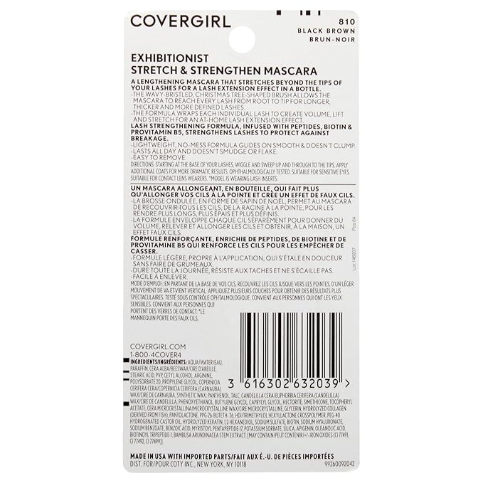 COVERGIRL Exhibitionist Stretch & Strengthen Mascara, Black Brown (Pack of 2)
