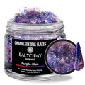 BALTIC DAY Chameleon Opal Flakes [Purple/Blue] – Color Shift Mica Pigment Powder for Epoxy Resin, Tumblers, Nail Art, Eyeshadow, Makeup, Molds, and More – Chrome Color Shift Powder