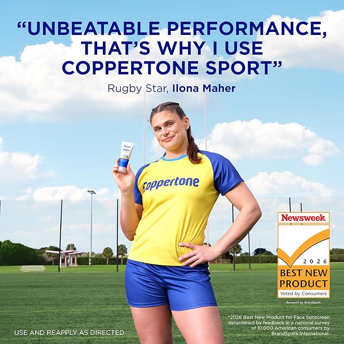 Coppertone Sport Face Sunscreen Lotion SPF 60+, Water Resistant Sunscreen with Broad Spectrum SPF 60+, Lightweight and Breathable, 2.5 Fl Oz Tube
