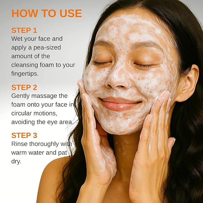 esfolio Vitamin C Cleansing Foam – Improving Face Wash for Glowing Skin, Deep Pore Cleanser with Antioxidants, Hydrating & Refreshing, Gentle Daily Skincare (5.29oz -150g)