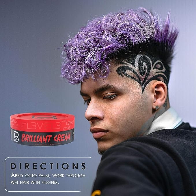 L3 Level 3 Brilliant Cream - Improves Texture and Shine - Delivers a Natural Look and Hydrates Hair (4 Pack)