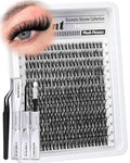 Flaunt Lash Clusters Kit Wispy Cluster Eyelash Extensions Kit CD-Curly Natural Individual Lashes DIY Lash Extension Kit 132Pcs Flora Cluster Lashes with Bond and Seal and Tweezers by Mavphnee (8-18MM)