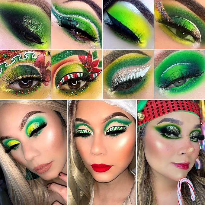 DE'LANCI Avocado Green Eyeshadow Palette 15 Colors, St. Patrick's Day Highly Pigmented Eyeshadow Pallete Matte Shimmer Glitter Eye Shade Makeup, Long Wear Nude Yellow Emerald Green Eye Shadow Pallet