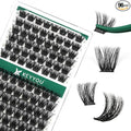 Lash Clusters 96pcs Individual Lashes Y02 D Curl 10-18MIX Cluster Lashes KEYYOU Volume Wispy Lash Extension Soft&Comfortable Easy DIY at Home(Y02,D-10-18MIX)