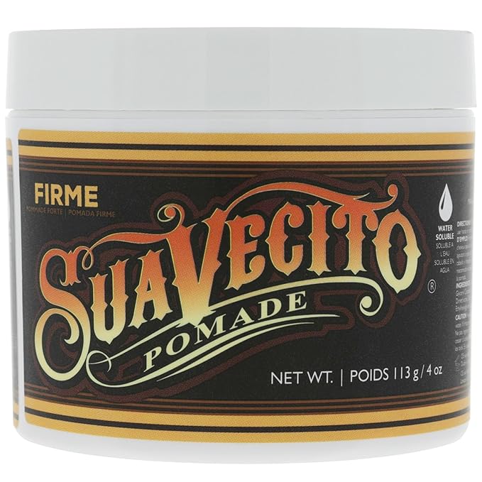 Suavecito Pomade Firme (Strong) Hold 4 oz, 3 Pack - Strong Hold Hair Pomade For Men - Medium Shine Water Based Wax Like Flake Free Hair Gel - Easy To Wash Out - All Day Hold For All Hair Styles
