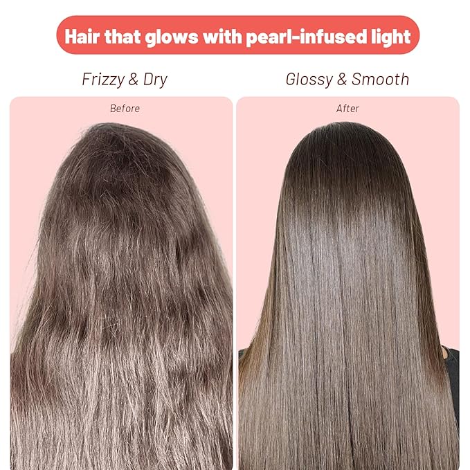 Luseta Glossing Shampoo and Conditioner Set Shine Boosting Sulfate Free for Color Treated Hair, Argan Oil Moisturizing Frizz Control Smoothing for Dry Damaged Frizzy Curly Hair Women Men 500ml*2