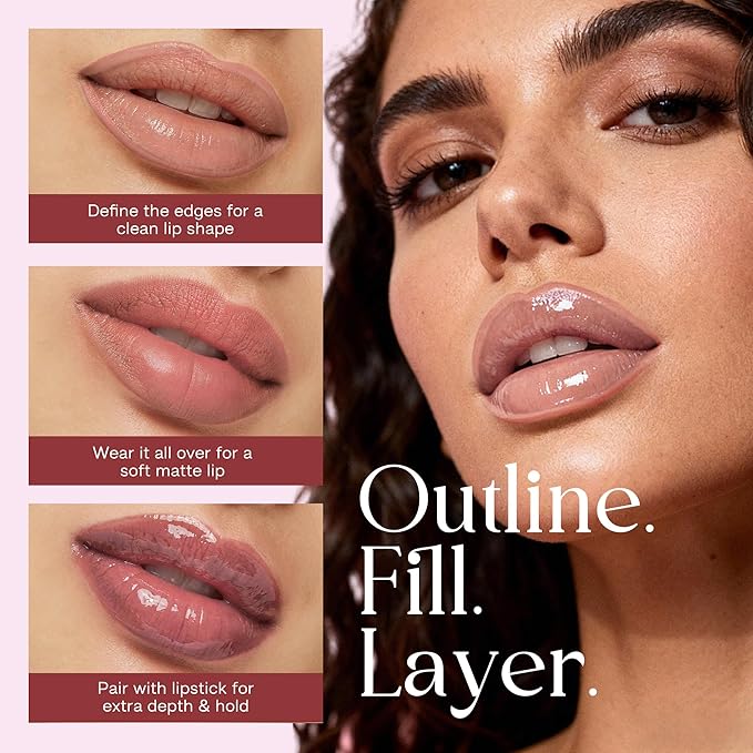 CALAILIS Lip Liner, Long Lasting Liquid Lip Liner Pencil, Waterproof and Smudge-proof Matte Semi Permanent lipliner Stain, Seamless Make Up with All-Day Color (#31 Nude Whisper)