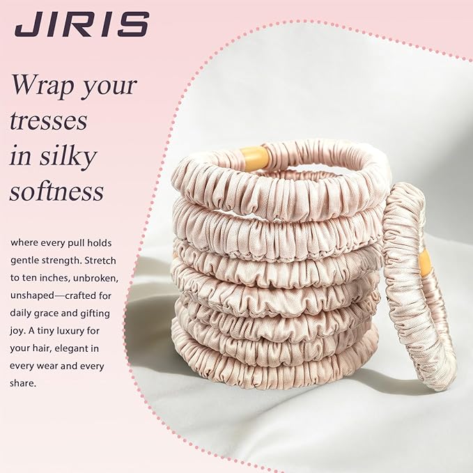 Silk Satin Hair Scrunchies for Women, 8 Pack Pink, No Crease, Frizz Control & Hair Breakage Reduction, Soft Hair Ties for All Hair Types, Elastic Hair Accessories for Daily Wear & Gift