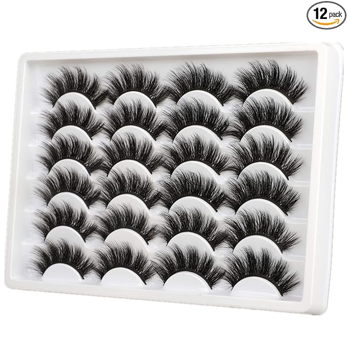 ALICE Eyelashes Fluffy Volume Eye Lashes Pack 20MM Long Fake Eyelashes Soft Faux Mink12 Pairs