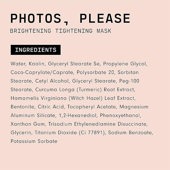 Versed Photos, Please - Tightening, Brightening Face Mask with Turmeric and Kaolin Clay - Pore-Tightening, Hydrating Facial Mask Exfoliates, Removes Blackheads, Evens Skin Tone (1.5 fl oz)