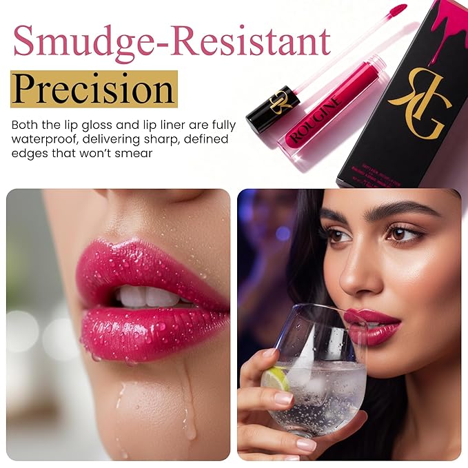Matte Lipstick & Lip Liner Set for Women – French Kiss Shade – Long-Lasting Waterproof 2-in-1 Lip Kit – Smudge-Proof Liquid Lipstick with Precision Liner, Enriched with Vitamin E & Shea Butter