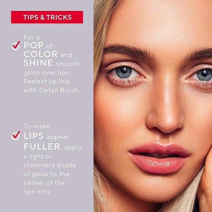 Mirabella - Luxe Advanced Formula Lip Gloss, Non-Sticky Hydrating Lip Glosses with Vegan Lanolin, Jojoba Oil & Vitamin E, Long-Lasting & Cruelty-Free Makeup, Posh (Rosy Pink)