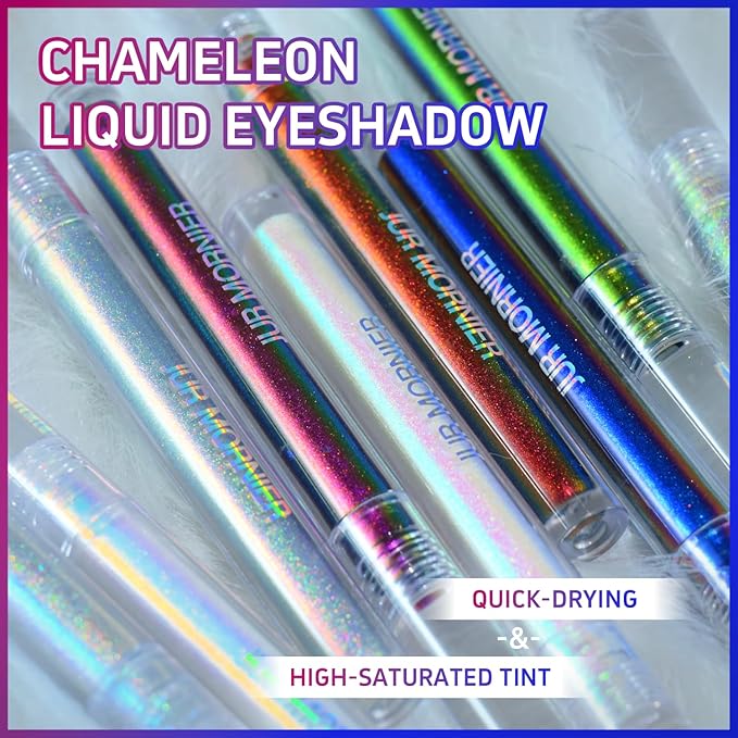 Multichrome Liquid Eyeshadow Set,3 Colors Multi-Dimensional Eye Liner Makeup,High Pigment Waterproof Metallic Eye Shadow,Ultre Fine Tip Glitter Eyeshadow (101+102+103)