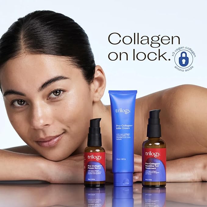 Trilogy Pro Collagen+ Power Serum, Firming and Renewing Essence with Vegan Collagen Amino Acids, Hyaluronic Acid and Squalane, 1.0 fl oz