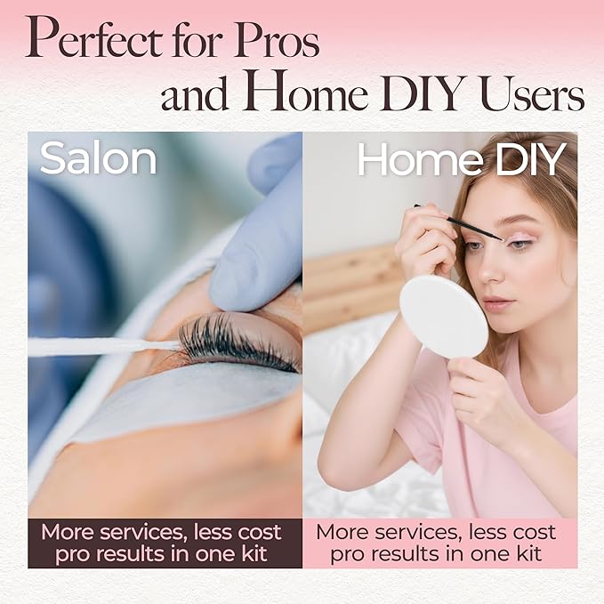 LASHVIEW Lash Lift and Eyebrow Kit, Professional Eyelash Perm Kit and Eyelash & Eyebrow Set Quick Lifting & Voluminous Coloring Gifts for Women Salon Grade Home DIY(BLACK)