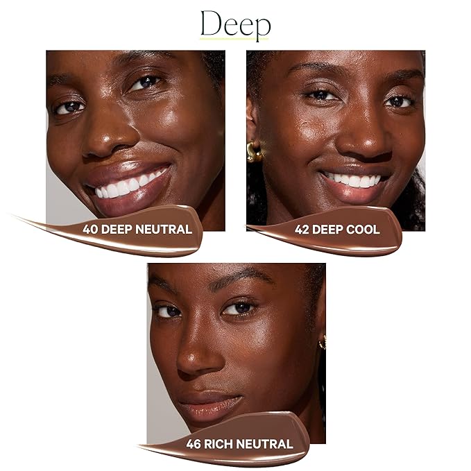 Well People Skinforia Serum Foundation, Lightweight Tinted Formula Hydrates, Smooths, and Evens Skin Tone with Birch Sap and Mushroom Complex, Long-Lasting, Natural Finish, 40 Deep Neutral