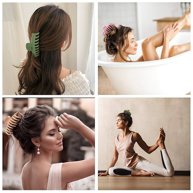 OWIIZI Hair Clip, 4.3 inches Matte Large Hair Claw Clips Non-Slip Ponytail Jaw Barrette Strong Hold Banana Jumbo Claw Clips for Women Long Thick Hair