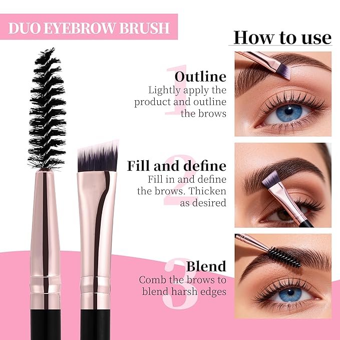 HEDVIA 9 Pcs Eyebrow Razor Kit for Women Shaping, Professional eyebrow Makeup Set with 6 Small Eyebrow Razors, 1 Eyebrow Scissors with Comb, 1Eyebrow Tweezers for Men, 1 Makeup Brushes(Pink Set)