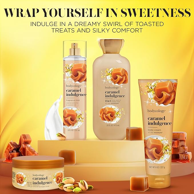 Bodycology Long-Lasting Fragrance Body Mist, Caramel Indulgence, 8 fl oz