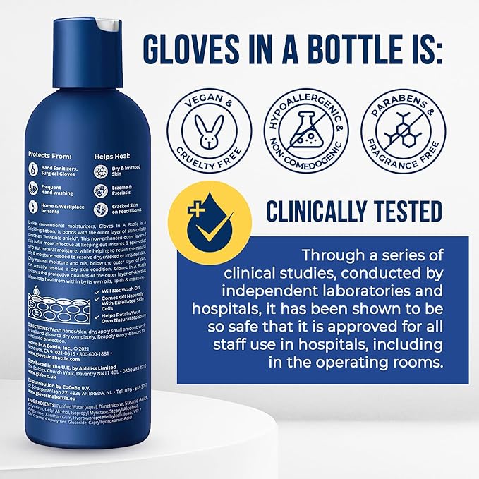 Gloves In A Bottle Shielding Lotion for Dry Itchy Skin, 8 ounce (12 Pack)