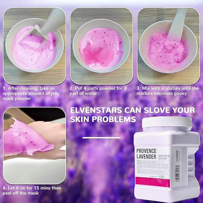 Collagen Jelly Mask – Jelly Mask for Facials & Vajacial, Mascarilla Hidroplástica Facial,Esthetician Supplies for All Skin Types (Lavender)