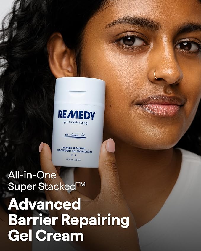 Remedy for Light Moisture | Barrier Repairing Hydrating Lightweight Gel Moisturizer Water Cream for Normal to Oily Skin | By Dermatologist Dr. Shah, 1.7 fl. Oz