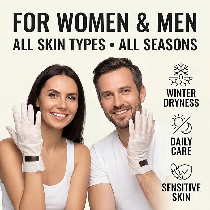 Hand Mask – Moisturizing Gloves for Dry Cracked Hands – 15-Minute or Overnight Treatment, Collagen Hand Masks, Hand Moisturizer Cotton Gloves for Sleeping Alternative, Repairing Treatment for Women