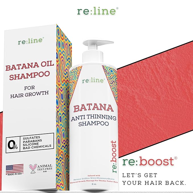 Batana Oil Shampoo for Hair Growth & Thickness - Thickening Shampoo for Thinning Hair for Women & Men with Biotin Rosemary Saw Palmetto & Rice Water - Color Safe, Sulfate & Paraben Free - 8 Fl Oz