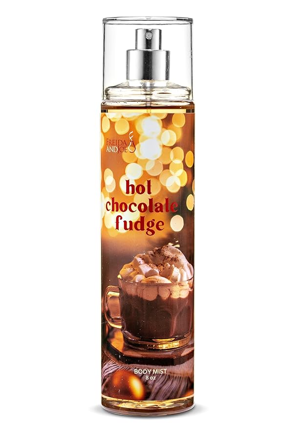 Freida and Joe Hot Chocolate Fudge Body Mist – 8oz Fine Fragrance Spray for Women | Cozy Winter Scent with Creamy Cocoa, Fudge Swirl & Vanilla Bean | Long-Lasting Sweet Perfume Mist Gift – Mother's