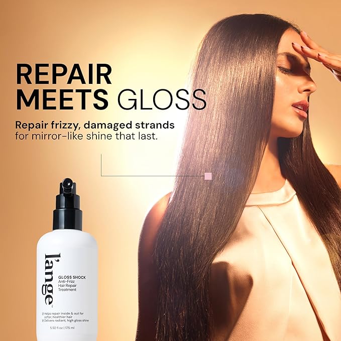 L’ANGE HAIR Gloss Shock Anti Frizz Treatment Spray - Heat Protectant Treatment for Frizzy, Dry and Damaged Look, Repair Primer for Smooth, Shiny Style-Locking Smoothness for All Hair Types