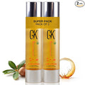 GK HAIR Oil For Curly hair- Organic Argan Oil for Dry, Damaged Hair - Frizz Control Serum Upto 72 hours - Best For repair, Shine & Smoothening Pack of 2 (3.4 Oz)