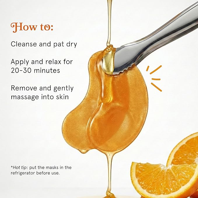 LE GUSHE Vitamin C Eye Patches with Collagen and Snail Mucin, Aloe Vera Eye Patches for Puffy and Dark Undereyes, Korean Skincare for All Skin Types, 10 Pairs