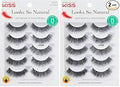 KISS Looks So Natural False Eyelashes Multipack, Lightweight & Comfortable, Tapered End Technology, Reusable, Cruelty-Free, Contact Lens Friendly, Style 'Flirty', 5 Pairs Fake Eyelashes Black